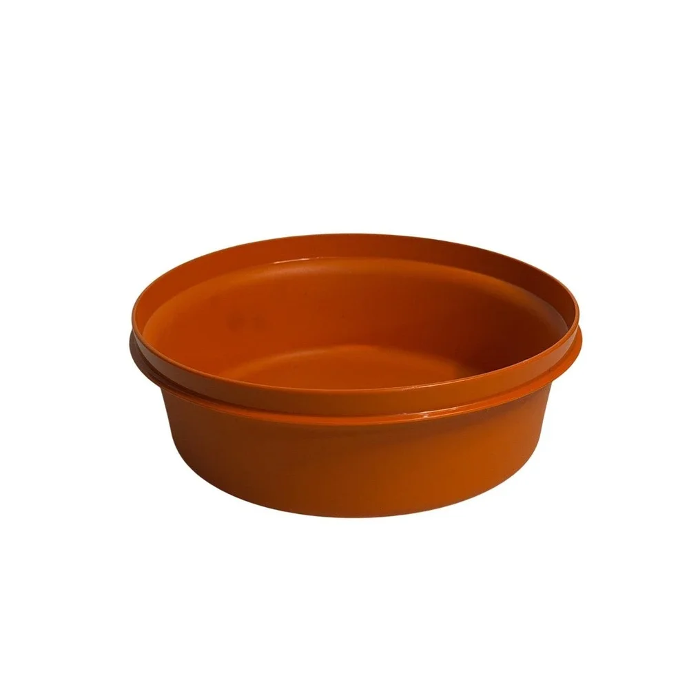 VTG 1980s Tupperware‎ Orange Servalier Canister Starburst 1346-3 USA Made No-Lid